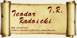 Teodor Radoički vizit kartica